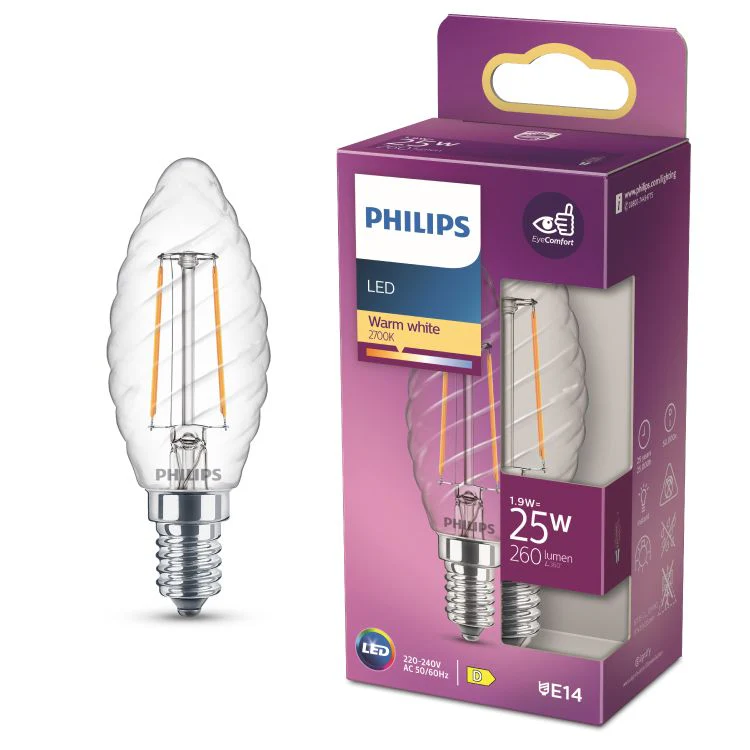 Philips LED lamp kaars sceneswitch E14 helder ww 1,9W 260LM - Image 3