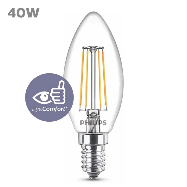 Philips LED lamp kaars sceneswitch E14 helder ww 3,4W 470LM 2st