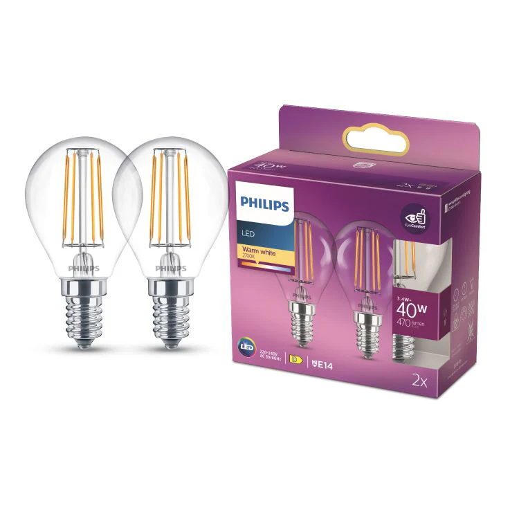 Philips LED lamp kogel sceneswitch E14 helder ww 3,4W 470LM 2st - Image 3