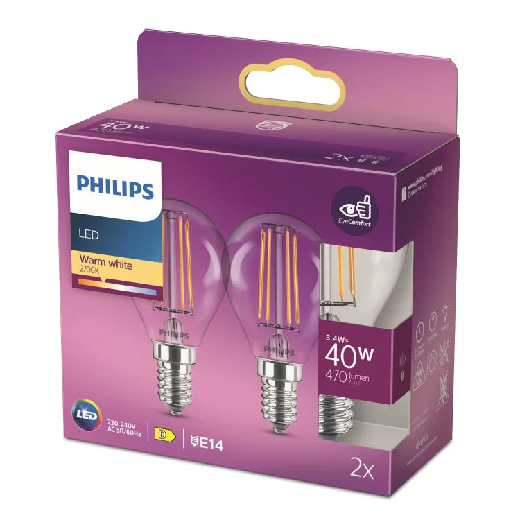 Philips LED lamp kogel sceneswitch E14 helder ww 3,4W 470LM 2st - Image 5