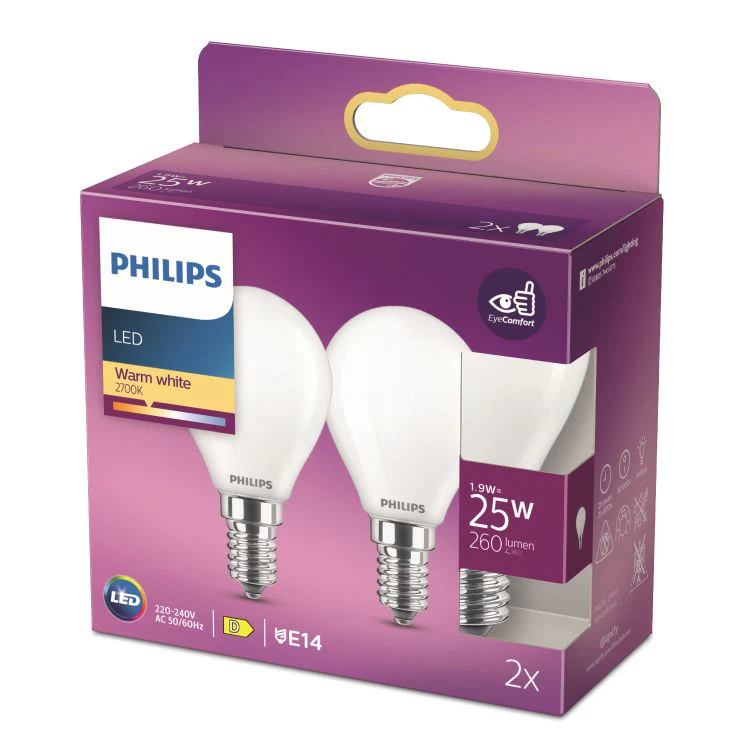 Philips LED lamp kogel sceneswitch E14 mat warm wit 1,9W 260LM 2st - Image 5