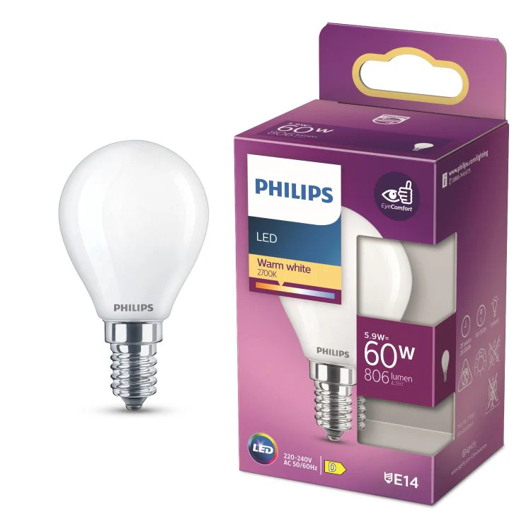 Philips LED lamp kogel sceneswitch E14 mat warm wit 5,9W 806LM - Image 3
