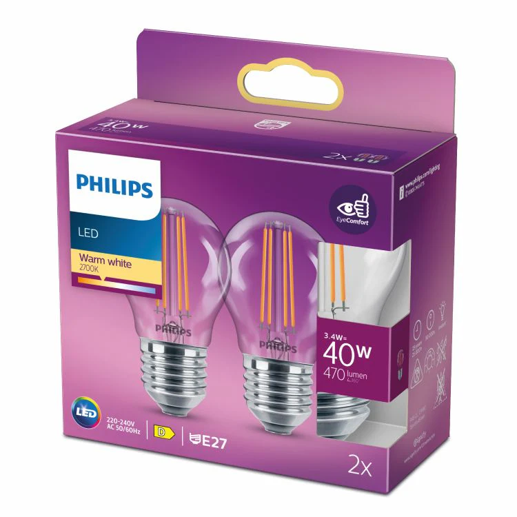Philips LED lamp kogel sceneswitch E27 helder ww 3,4W 470LM 2st - Image 5