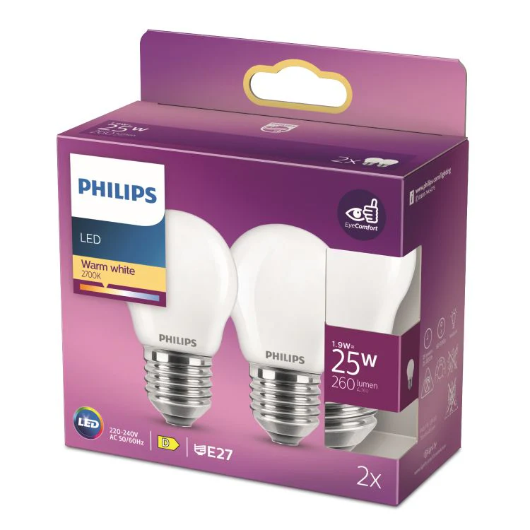 Philips LED lamp kogel sceneswitch E27 mat warm wit 1,9W 260LM 2st - Image 5