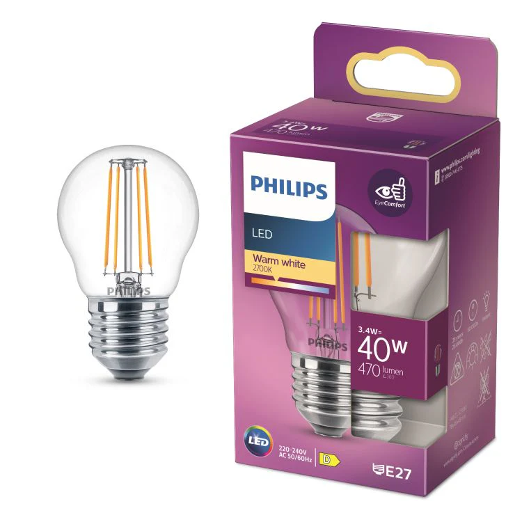 Philips LED lamp peer E27 helder ww 3,4W 470LM - Image 3