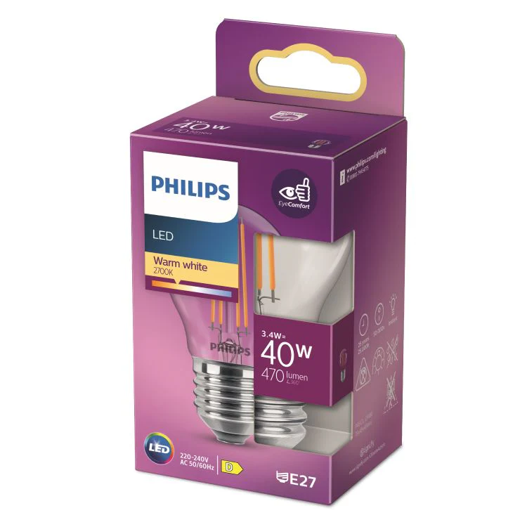Philips LED lamp peer E27 helder ww 3,4W 470LM - Image 5