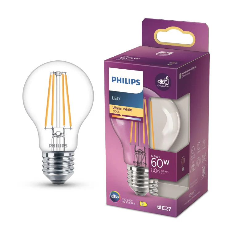 Philips LED lamp peer E27 helder ww 5,9W 806LM - Image 3