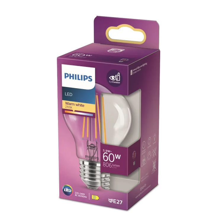 Philips LED lamp peer E27 helder ww 5,9W 806LM - Image 5