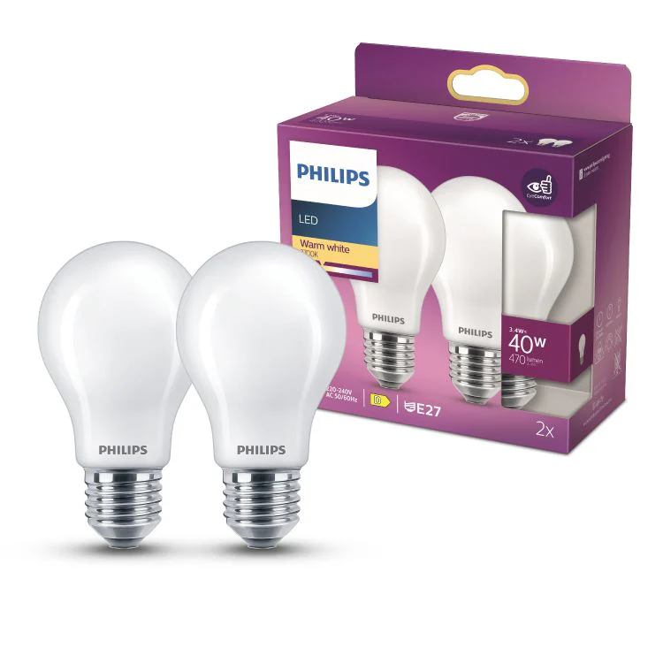 Philips LED lamp peer E27 mat warm wit 3,4W 470LM 2st - Image 3
