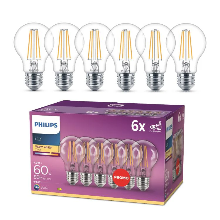 Philips LED lamp peer sceneswitch E27 helder ww 5,9W 806LM 6st - Image 3