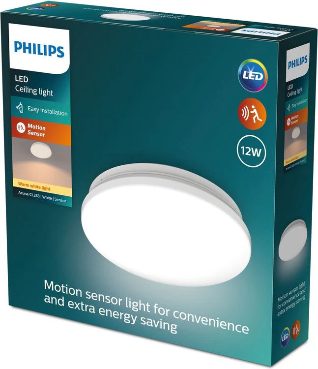 Philips LED plafondlamp Acuna wit ⌀24,5x6,3cm warm wit - Image 3
