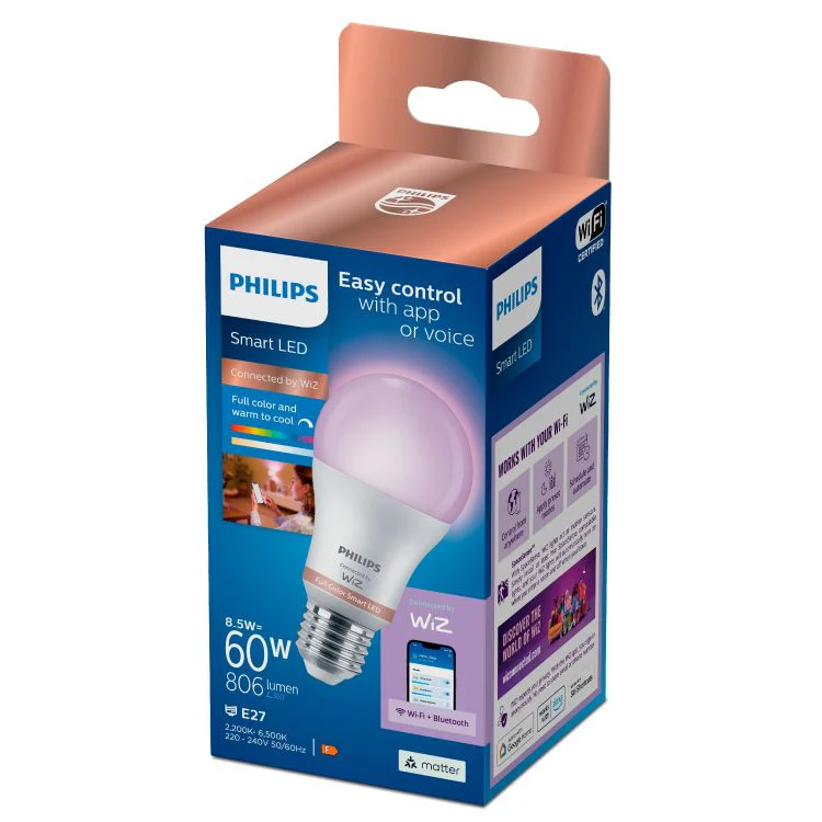 Philips LED standaard dimbaar E27 helder RGBw 8,5W 806LM - Image 4