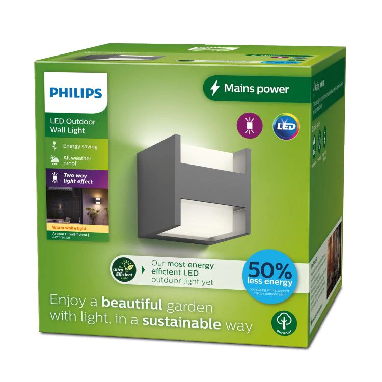Philips LED wandbuitenlamp Arbour 3,8W antraciet - Image 3