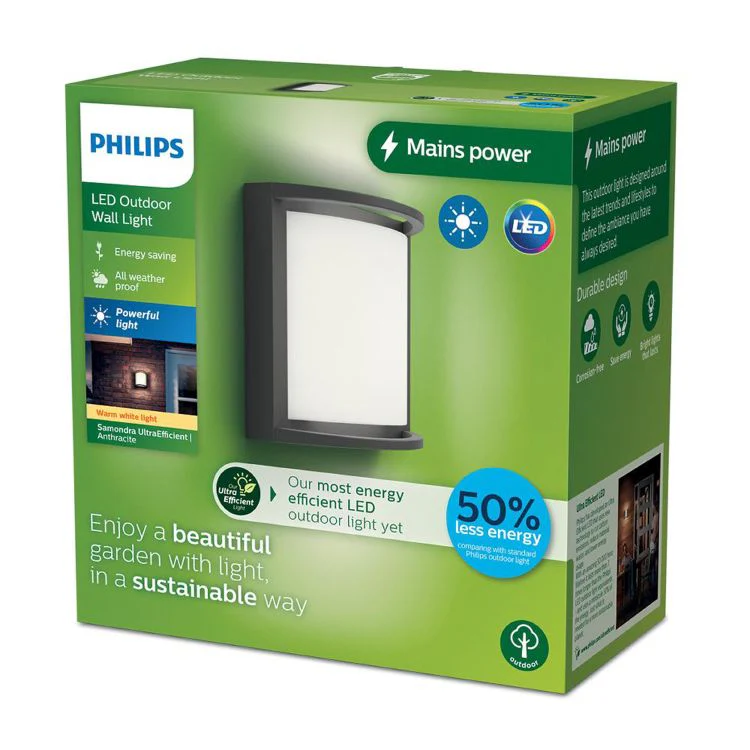 Philips LED wandbuitenlamp Samondra 3,8W antraciet - Image 3