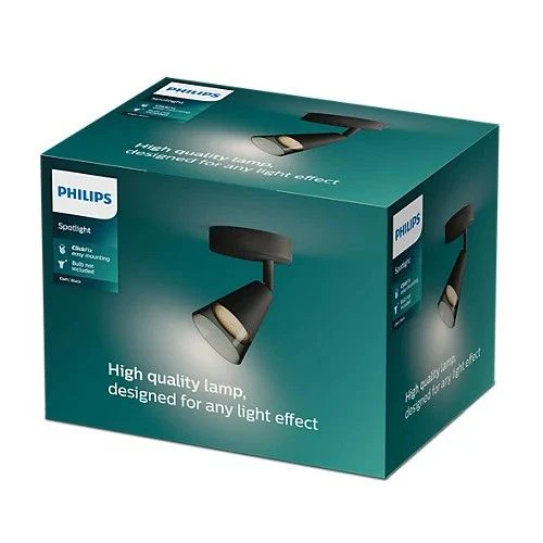 Philips opbouwspot Cleft zwart - Image 2
