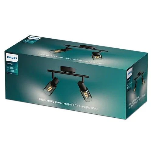 Philips opbouwspot Palms zwart 2-lichts - Image 2