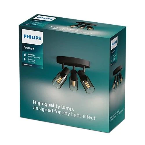 Philips opbouwspot Palms zwart 3-lichts - Image 2