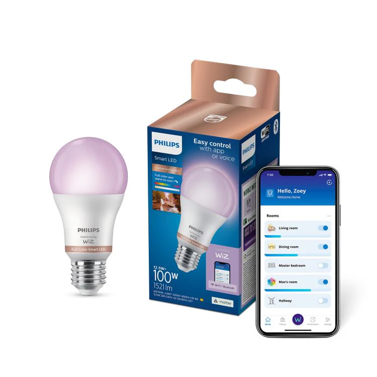 Philips Smart LED lamp peer dimbaar E27 mat RGB 12,5W 1521LM - Image 3