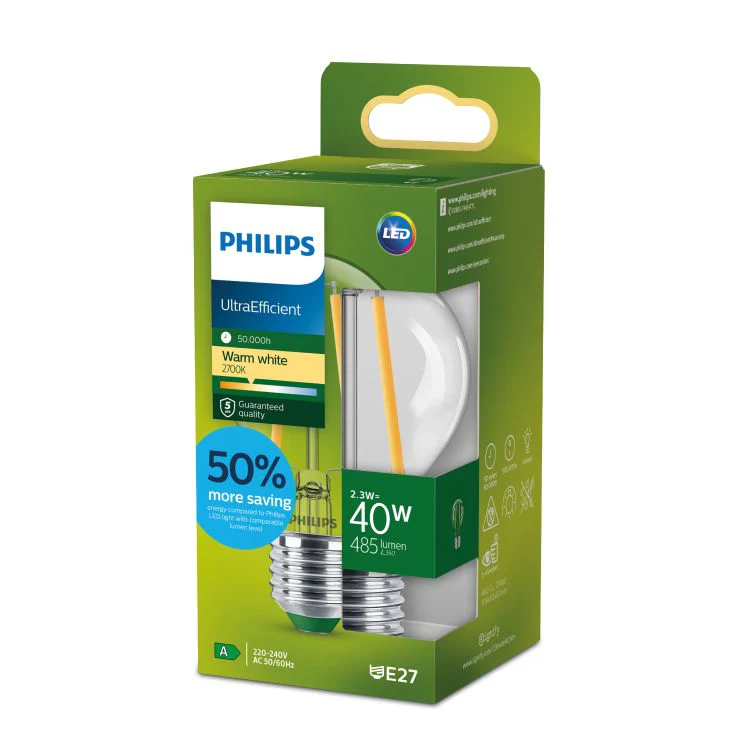 Philips Ultra Efficient LED lamp peer E27 helder ww 2,3W 485LM - Image 6
