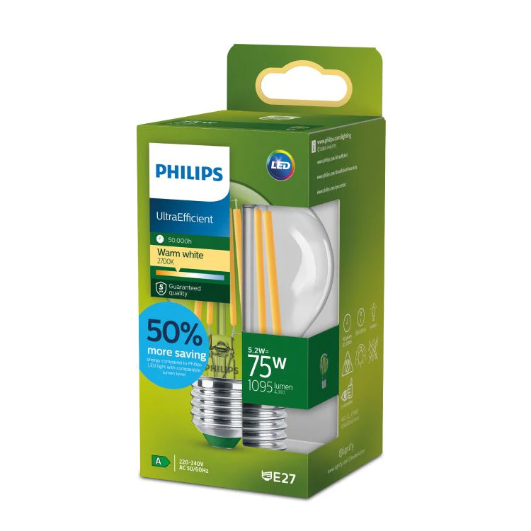 Philips Ultra Efficient LED lamp peer E27 helder ww 5,2W 1095LM - Image 6