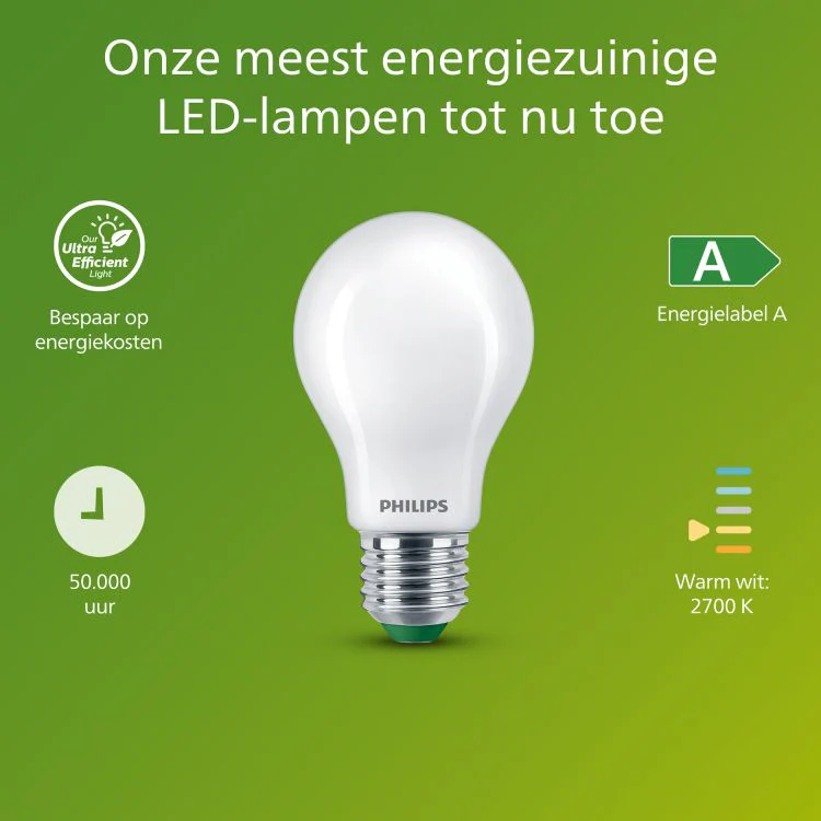 Philips Ultra Efficient LED lamp peer E27 mat warm wit 2,3W 485LM - Image 4