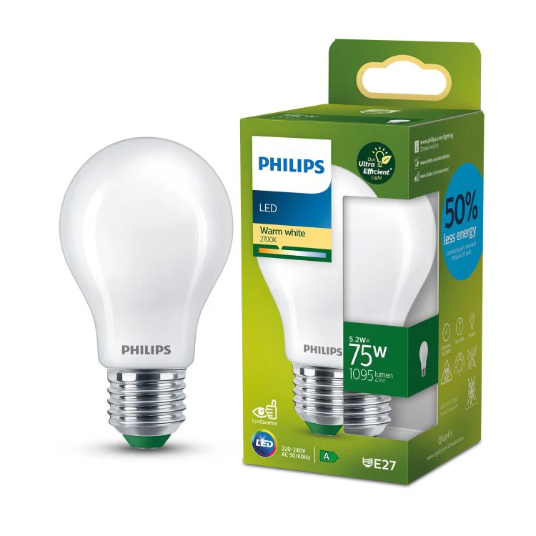 Philips Ultra Efficient LED lamp peer E27 mat warm wit 5,2W 1095LM - Image 3