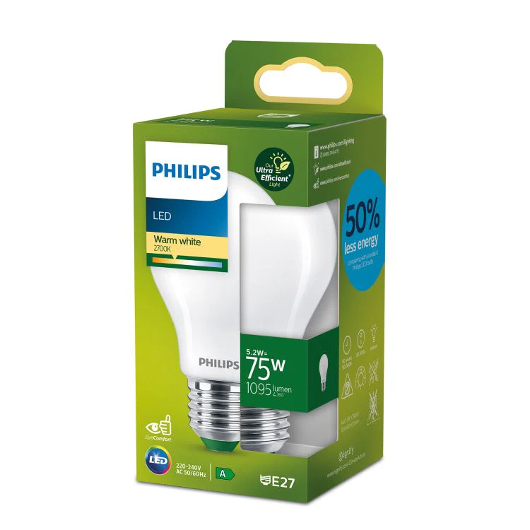 Philips Ultra Efficient LED lamp peer E27 mat warm wit 5,2W 1095LM - Image 6