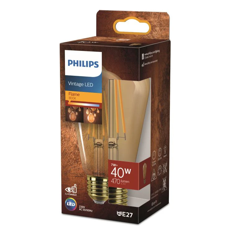Philips Vintage LED lamp edison E27 amber extra ww 7W 470LM - Image 2