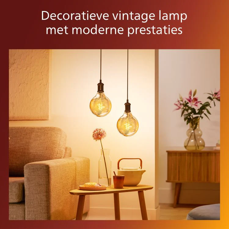Philips Vintage LED lamp globe dimbaar E27 amber extra ww 7,3W 806LM - Image 6