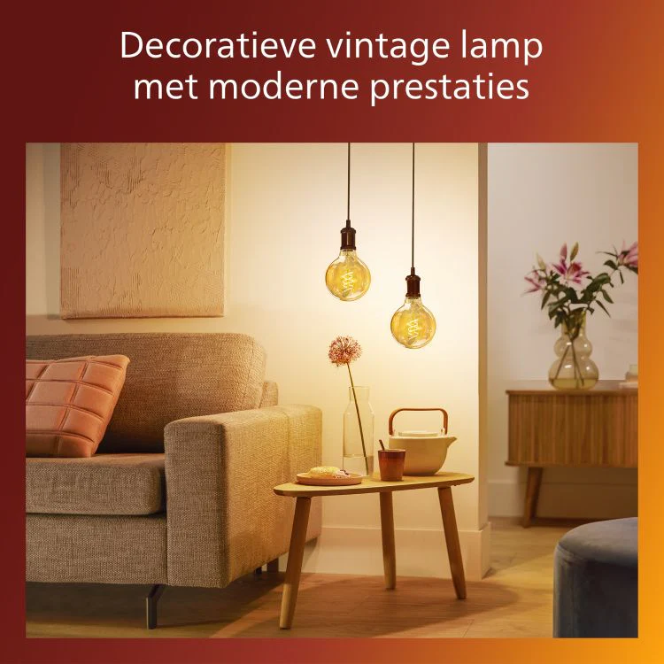 Philips Vintage LED lamp globe dimbaar E27 amber extra ww 7,3W 806LM - Image 6