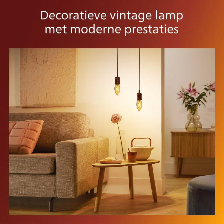 Philips Vintage LED lamp kaars dimbaar E14 amber extra ww 3,1W 270LM - Image 6