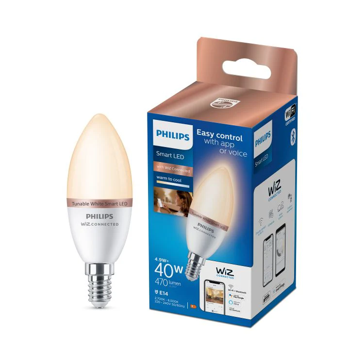 Philips Wiz Connected LED kaars dimbaar E14 mat warmwit 4,9W 470LM - Image 3