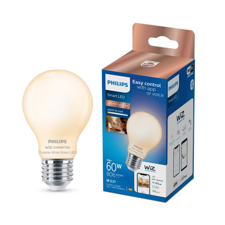 Philips Wiz Connected LED standaard dimbaar E27 mat warmwit 7W 806LM - Image 2