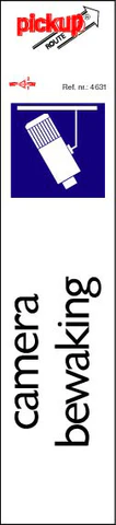 Pickup aanduidingsbord camerabewaking aluminium 44x165mm