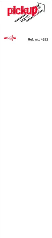 Pickup aanduidingsbord route blanco aluminium 44x165mm