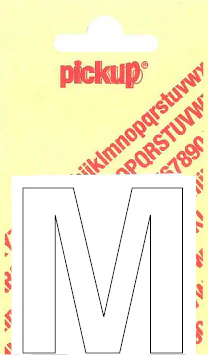 Pickup Helvetica plakletter hoofdletter M wit 60mm
