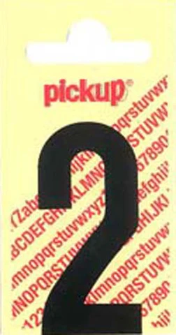 Pickup Nobel plakcijfer 2 mat zwart 150mm