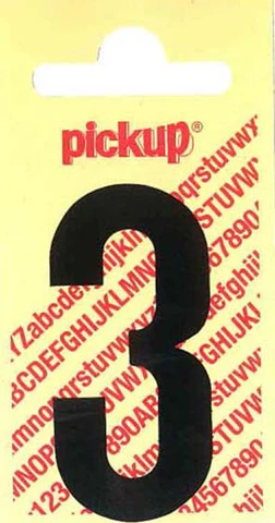 Pickup Nobel plakcijfer 3 mat zwart 90mm