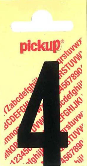 Pickup Nobel plakcijfer 4 mat zwart 90mm
