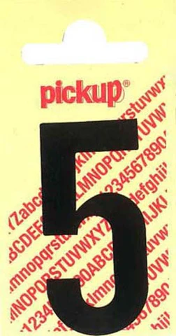 Pickup Nobel plakcijfer 5 mat zwart 90mm
