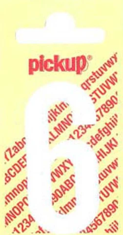 Pickup Nobel plakcijfer 6 mat wit 60mm