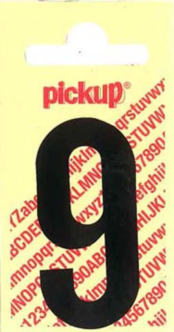 Pickup Nobel plakcijfer 9 mat zwart 90mm