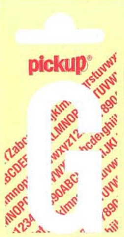 Pickup Nobel plakletter G mat wit 60mm