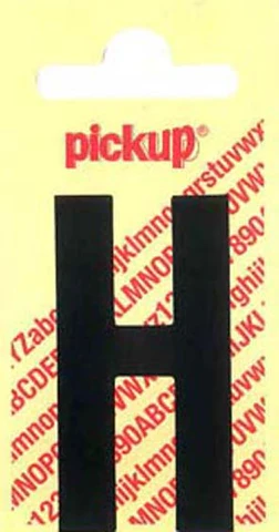 Pickup Nobel plakletter H mat zwart 150mm