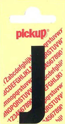 Pickup Nobel plakletter J mat zwart 90mm