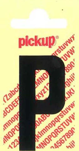 Pickup Nobel plakletter P mat zwart 150mm