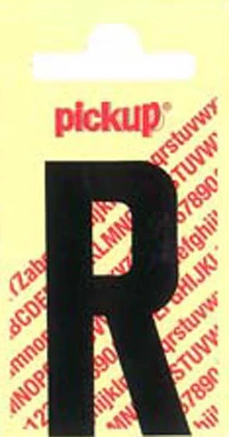 Pickup Nobel plakletter R mat zwart 90mm
