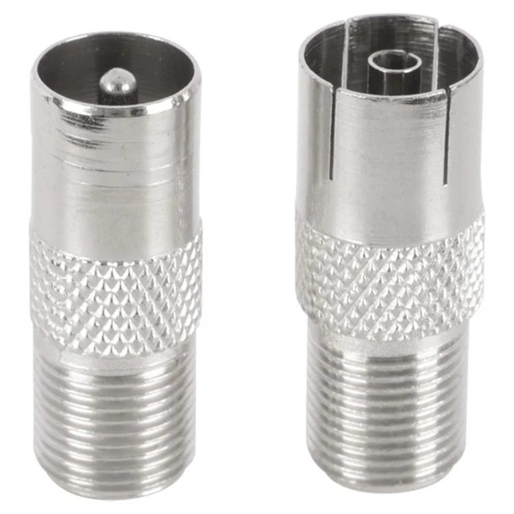 Q-Link coax adapter 1x male, 1x female zilver - Image 3