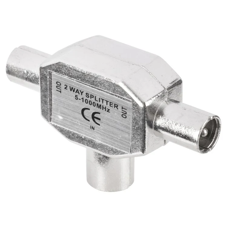 Q-Link coax splitter 2x male, 1x female zilver - Image 4