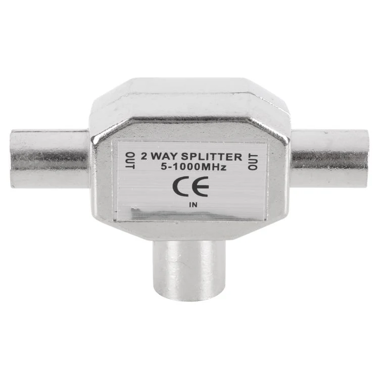 Q-Link coax splitter 2x male, 1x female zilver - Image 5